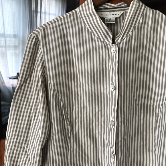 Melrose Studio 100% silk vertical railroad stripe - Picture 8 of 8